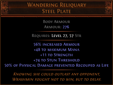 Wandering Reliquary Steel Plate