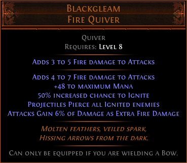 Blackgleam Fire Quiver