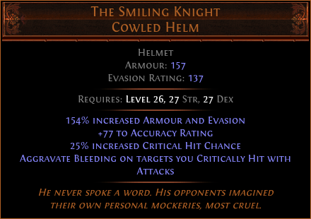 The Smiling Knight Cowled Helm