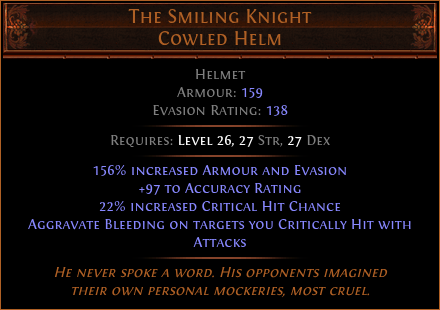 The Smiling Knight Cowled Helm