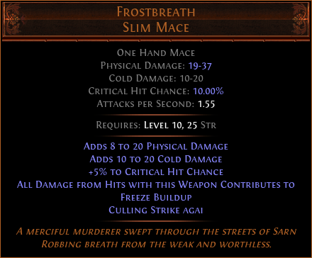 Frostbreath Slim Mace