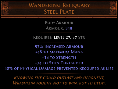 Wandering Reliquary Steel Plate