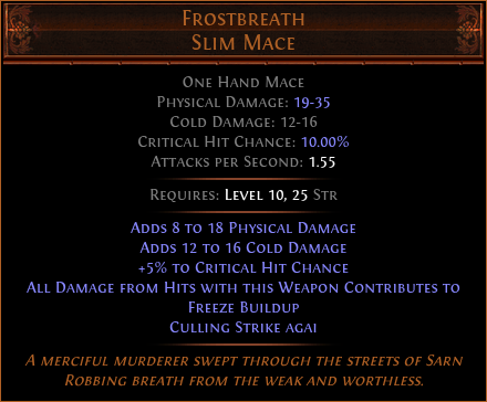 Frostbreath Slim Mace