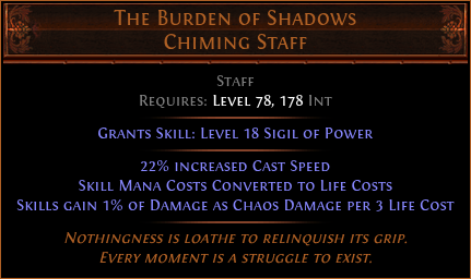 The Burden of Shadows Chiming Staff