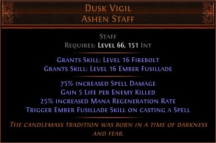 Dusk Vigil Ashen Staff