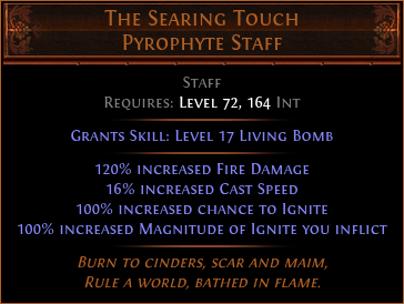 The Searing Touch Pyrophyte Staff