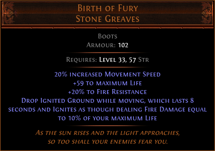 Birth of Fury Stone Greaves