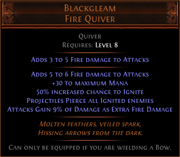 Blackgleam Fire Quiver