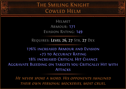The Smiling Knight Cowled Helm