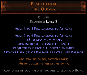 Blackgleam Fire Quiver