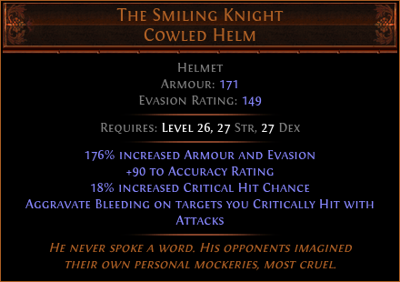 The Smiling Knight Cowled Helm