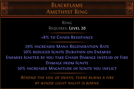 Blackflame Amethyst Ring