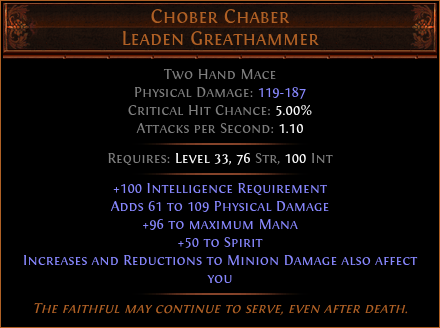 Chober Chaber Leaden Greathammer