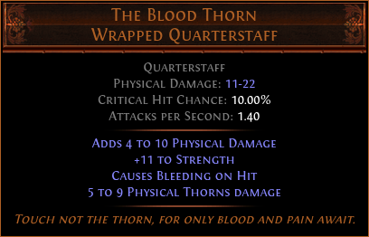 The Blood Thorn Wrapped Quarterstaff
