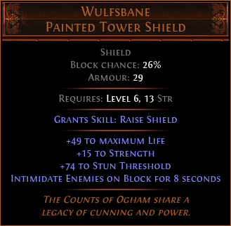 Wulfsbane Painted Tower Shield