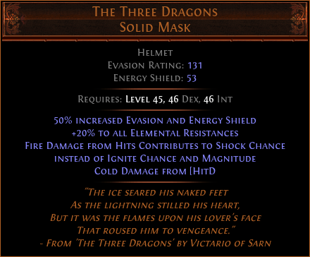 The Three Dragons Solid Mask