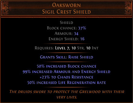 Oaksworn Sigil Crest Shield