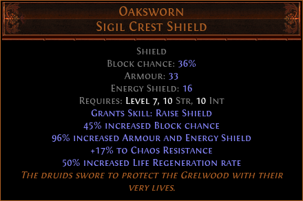 Oaksworn Sigil Crest Shield