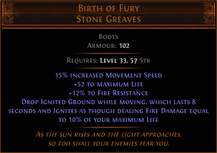 Birth of Fury Stone Greaves