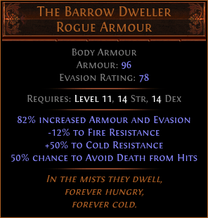 The Barrow Dweller Rogue Armour