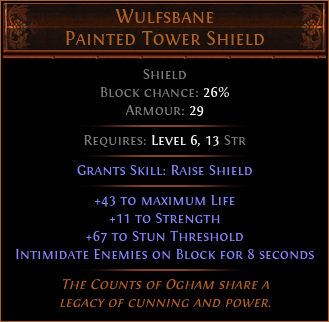 Wulfsbane Painted Tower Shield