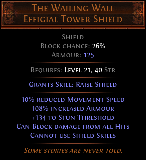 The Wailing Wall Effigial Tower Shield