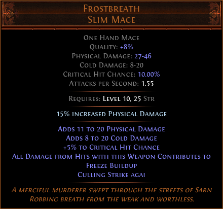 Frostbreath Slim Mace