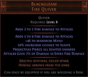 Blackgleam Fire Quiver