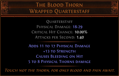 The Blood Thorn Wrapped Quarterstaff
