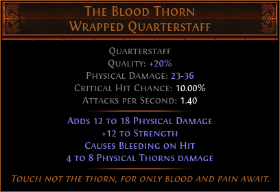 The Blood Thorn Wrapped Quarterstaff