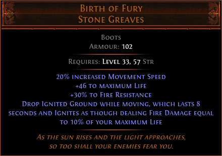 Birth of Fury Stone Greaves