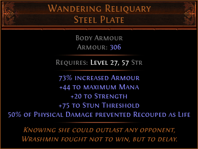 Wandering Reliquary Steel Plate