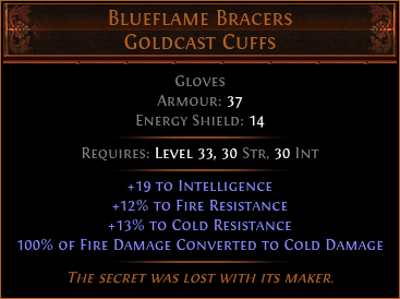 Blueflame Bracers Goldcast Cuffs